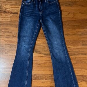 KanCan Mid-Rise, Bootcut Distress Hem Jeans Size 5/26, 10” Rise, 32” Inseam